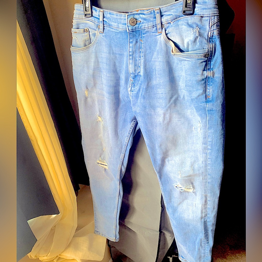 Pull&Bear Light Blue Distressed Skinny/Slim Jeans